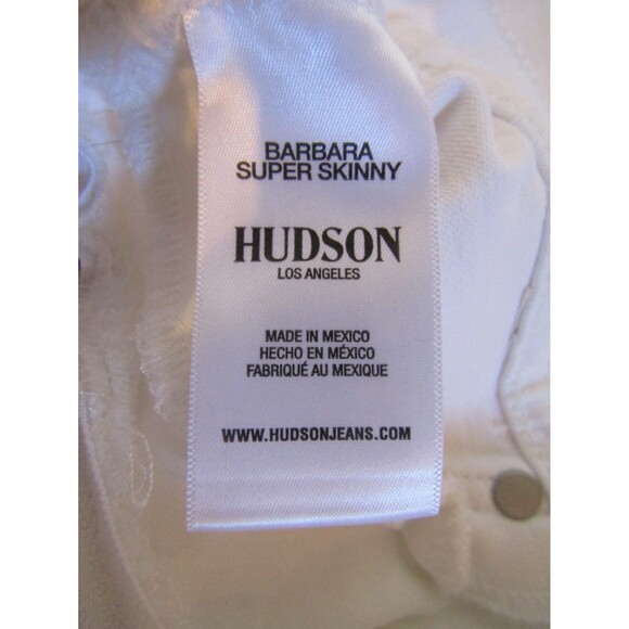 Hudson Jeans White Barbara Super Skinny Ankle Moto Retail $245 NWOT Size 29 - Picture 10 of 11